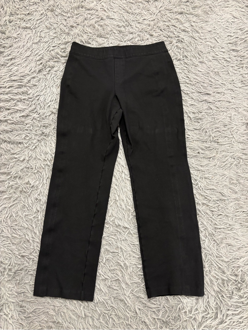 Spanx Women Black Large Super Smooth PerfectFit Ponte Slim Straight Pants Office